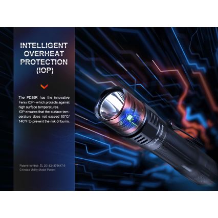 Fenix PD35R - Ladattava LED-taskulamppu LED/USB/2xCR123A IP68 1700 lm 100 h 3400 mAh
