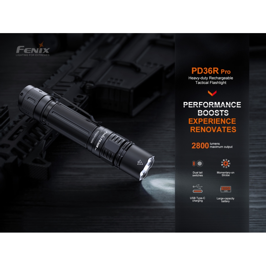 Fenix PD36RPRO - LED Taktinen ladattava taskulamppu LED/USB IP68 2800 lm 42 h