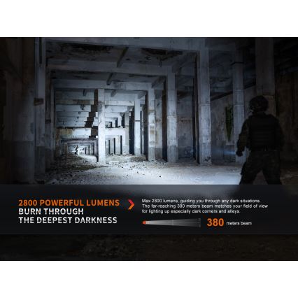 Fenix PD36RPRO - LED Taktinen ladattava taskulamppu LED/USB IP68 2800 lm 42 h