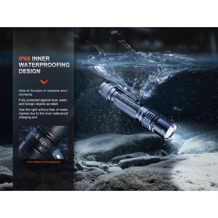 Fenix PD36RPRO - LED Taktinen ladattava taskulamppu LED/USB IP68 2800 lm 42 h