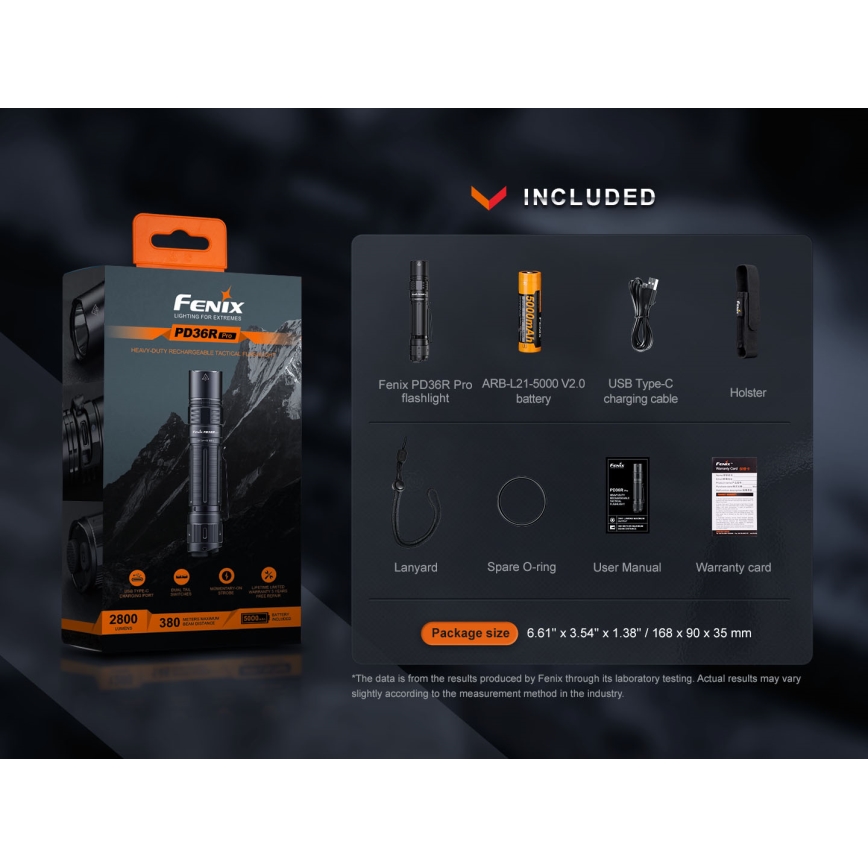 Fenix PD36RPRO - LED Taktinen ladattava taskulamppu LED/USB IP68 2800 lm 42 h