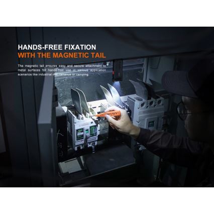 Fenix SW05RREDBLC - LED Himmennettävä ladattava taskulamppu LED/USB IPX6 150 lm 49 h musta