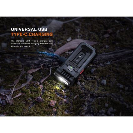 Fenix SW05RREDBLC - LED Himmennettävä ladattava taskulamppu LED/USB IPX6 150 lm 49 h musta
