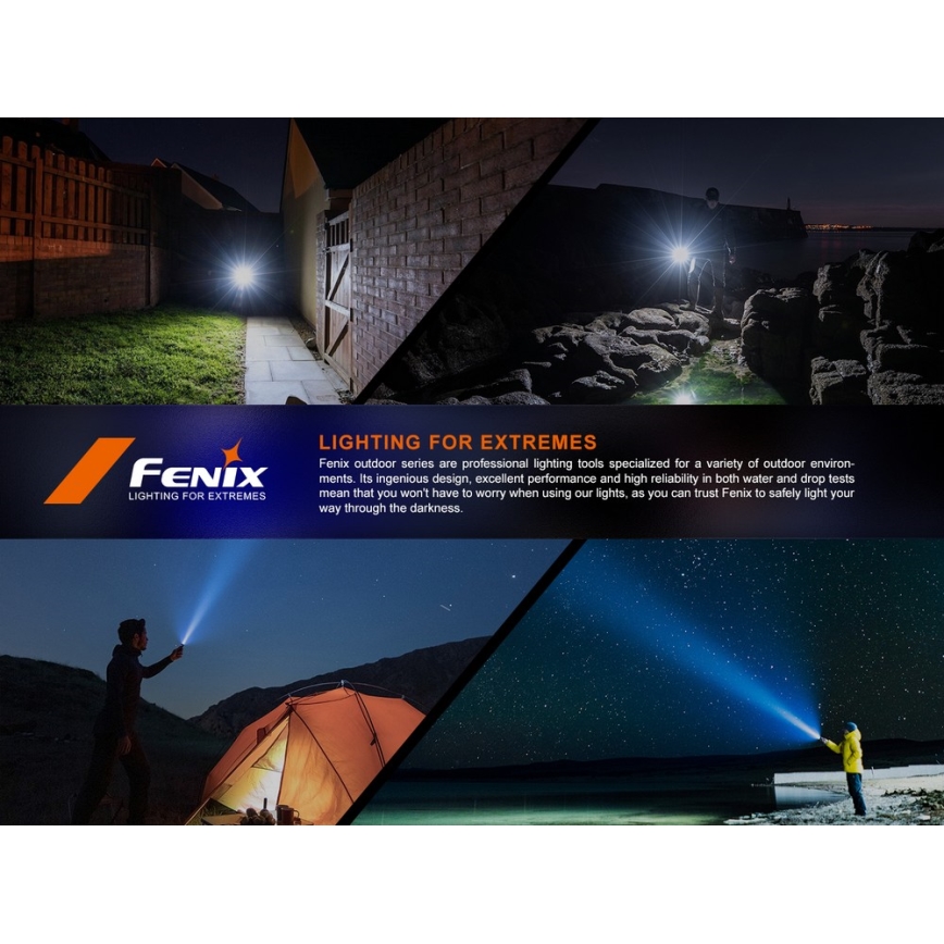 Fenix SW05RREDBLC - LED Himmennettävä ladattava taskulamppu LED/USB IPX6 150 lm 49 h musta