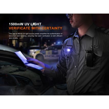 Fenix SW05RUVBLC - LED Himmennettävä ladattava taskulamppu LED/USB IPX6 150 lm 49 h musta