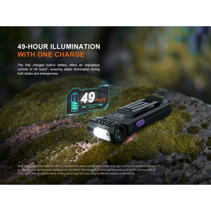 Fenix SW05RUVBLC - LED Himmennettävä ladattava taskulamppu LED/USB IPX6 150 lm 49 h musta