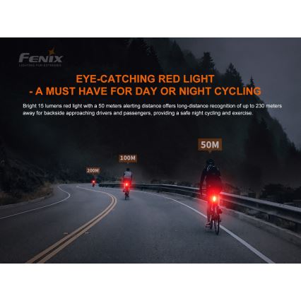 Fenix ​​BC05RV20 - LED Ladattava polkupyörän taskulamppu LED/USB IP66 15 lm 120 h