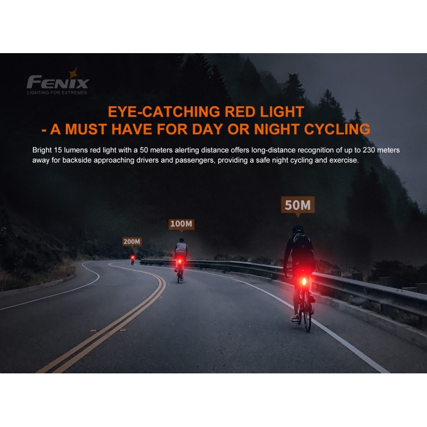 Fenix ​​BC05RV20 - LED Ladattava polkupyörän taskulamppu LED/USB IP66 15 lm 120 h