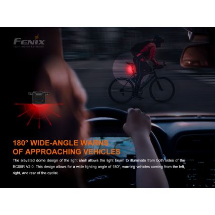 Fenix ​​BC05RV20 - LED Ladattava polkupyörän taskulamppu LED/USB IP66 15 lm 120 h
