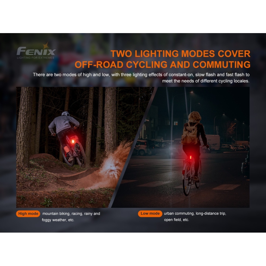 Fenix ​​BC05RV20 - LED Ladattava polkupyörän taskulamppu LED/USB IP66 15 lm 120 h