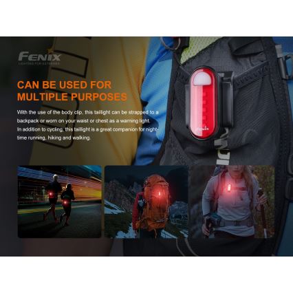 Fenix ​​BC05RV20 - LED Ladattava polkupyörän taskulamppu LED/USB IP66 15 lm 120 h