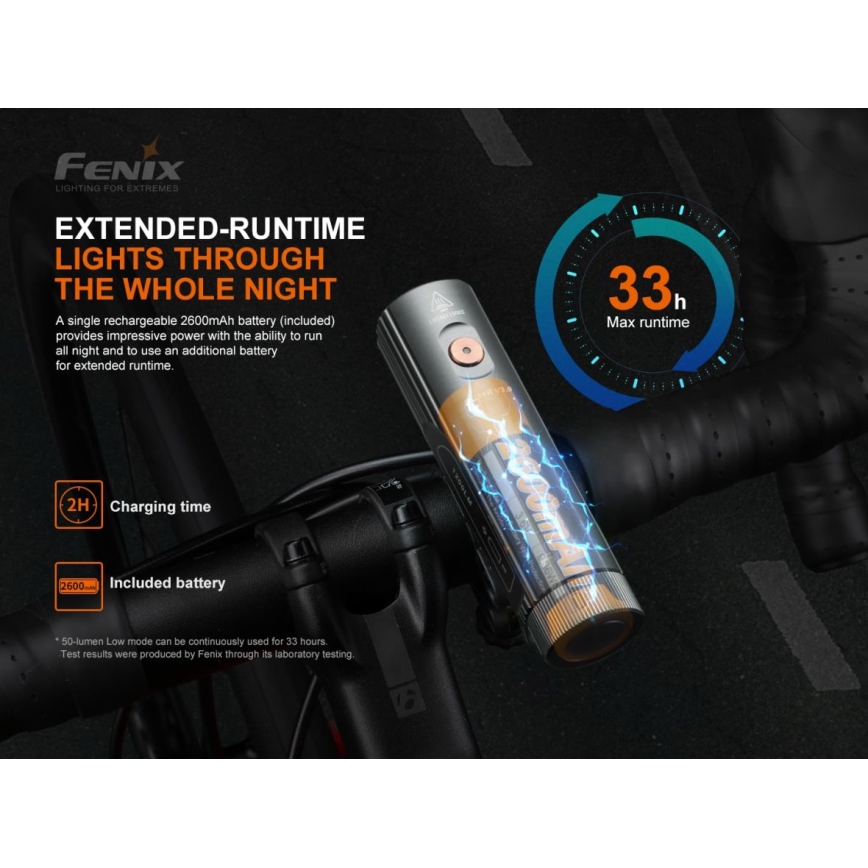 Fenix ​​BC21RV30 - LED ladattava polkupyörän valo LED/USB IP68 1200 lm 33 tuntia