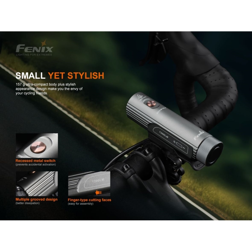 Fenix ​​BC21RV30 - LED ladattava polkupyörän valo LED/USB IP68 1200 lm 33 tuntia