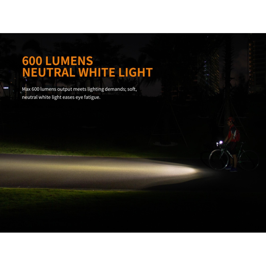 Fenix ​​BC25R - LED Ladattava polkupyörän valo LED/USB IP66 600 lm 36 tuntia