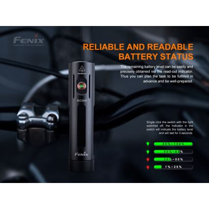 Fenix ​​BC26R - LED Ladattava polkupyörän valo LED/USB IP68 1600 lm 65 tuntia
