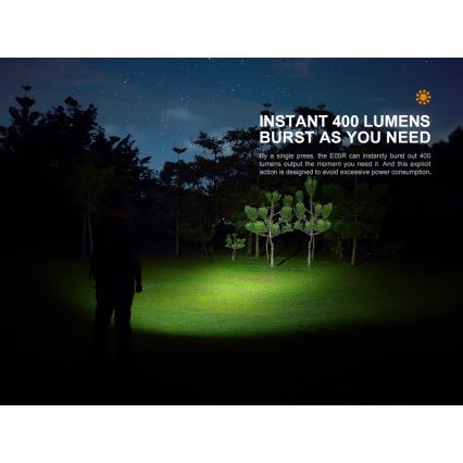 Fenix ​​E05RBLC - LED Ladattava taskulamppu LED/USB IP68 400 lm 30 tuntia