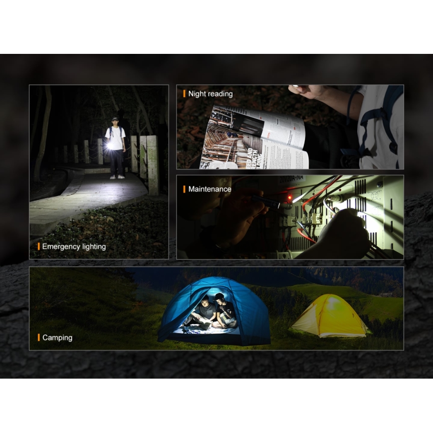 Fenix ​​E09R - LED Ladattava taskulamppu LED/USB IP68 600 lm 70 tuntia