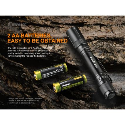 Fenix ​​E20V20 - LED taskulamppu LED/2xAA IP68 350 lm 200 h