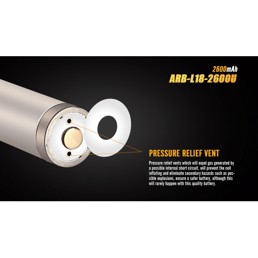 Fenix ​​FE18650LI26USB - 1kpl ladattava akku USB/3,6V 2600 mAh