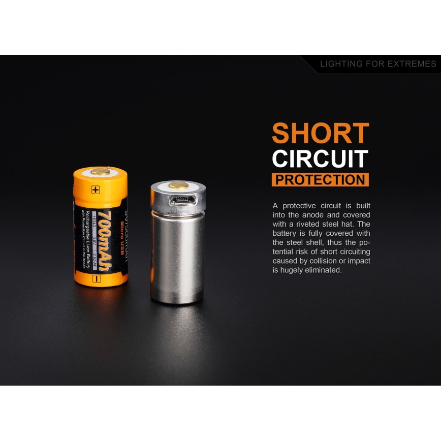 Fenix ​​FERCR123ALIIONUP - 1kpl ladattava akku USB/3,6V 700 mAh