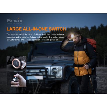 Fenix ​​HM50RV20 - LED ladattava otsalamppu 3xLED/1xCR123A IP68 700 lm 120 h