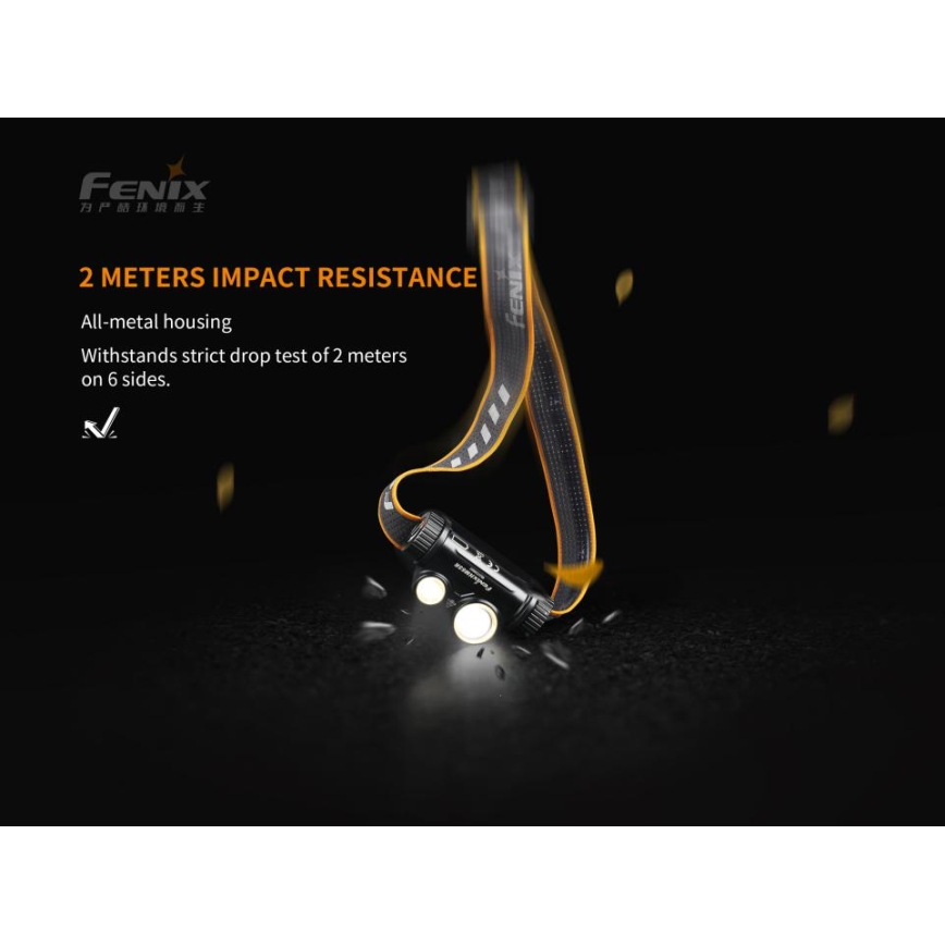 Fenix ​​HM65R - ladattava LED-otsalaisin 2xLED/2xCR123A IP68 1400 lm 300 h
