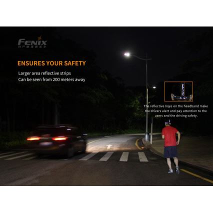 Fenix ​​HM65R - ladattava LED-otsalaisin 2xLED/2xCR123A IP68 1400 lm 300 h