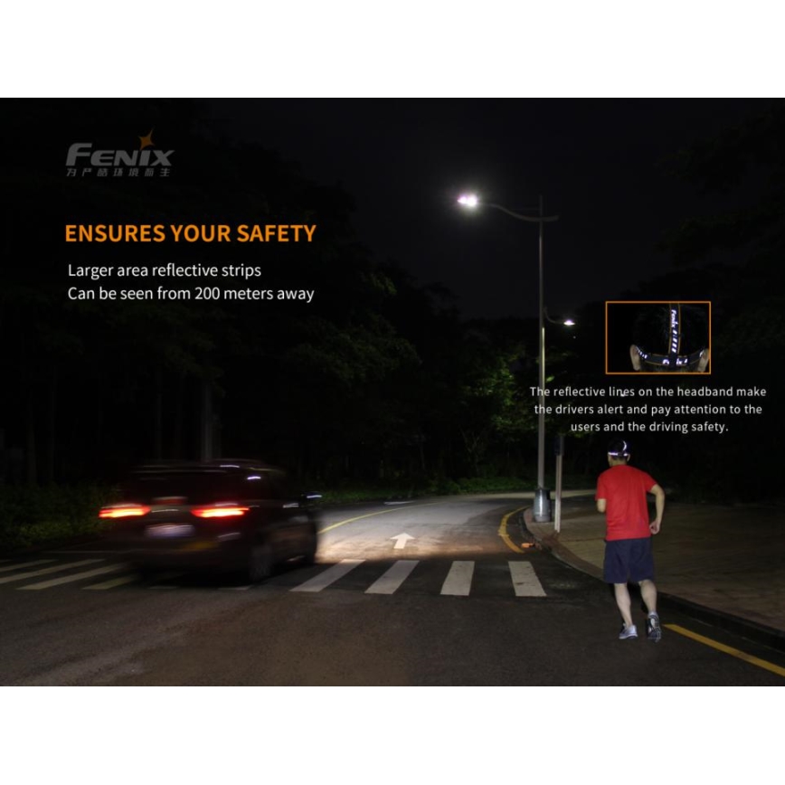 Fenix ​​HM65R - ladattava LED-otsalaisin 2xLED/2xCR123A IP68 1400 lm 300 h