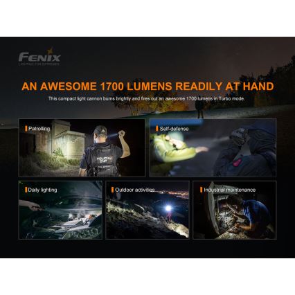 Fenix ​​PD35V30 - LED Ladattava taskulamppu LED/2xCR123A IP68 1700 lm 230 h