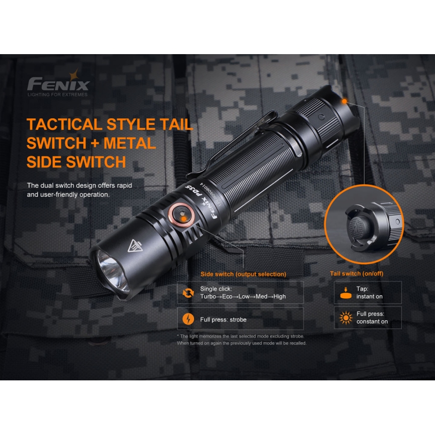 Fenix ​​PD35V30 - LED Ladattava taskulamppu LED/2xCR123A IP68 1700 lm 230 h