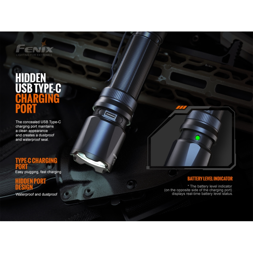 Fenix ​​TK20RV20 - LED Tactical ladattava taskulamppu LED/USB IP68 3000 lm 48 tuntia
