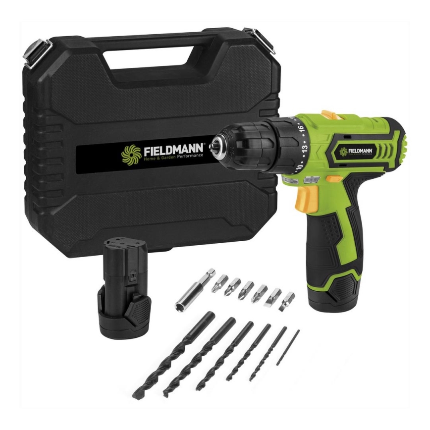 Fieldmann - Akkuporakone tarvikkeineen 12V 1300 mAh