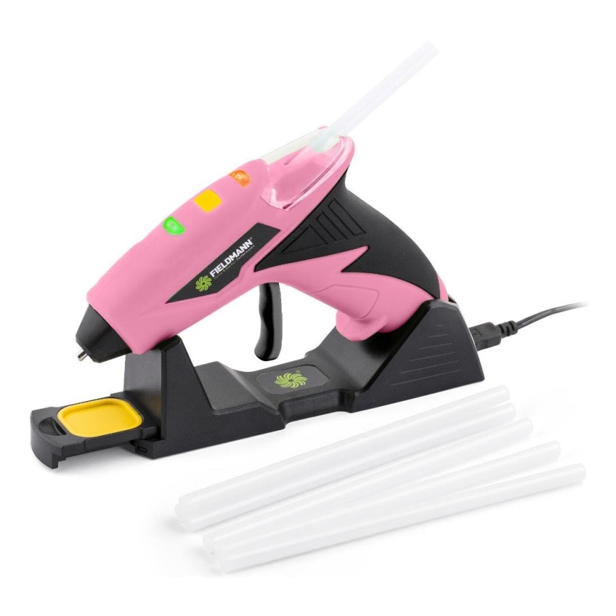 Fieldmann - Langaton kuumaliimapistooli 4V 1500 mAh vaaleanpunainen