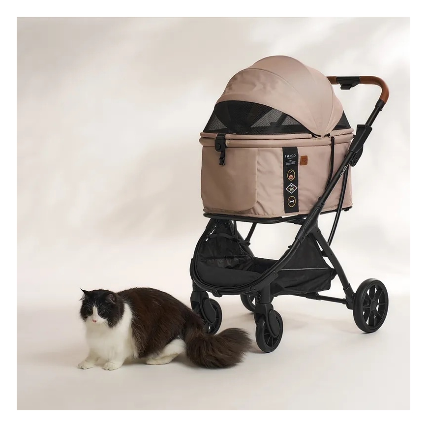 Fikago - Lastenrattaat koirille ja kissoille AGILE HUGGY beige