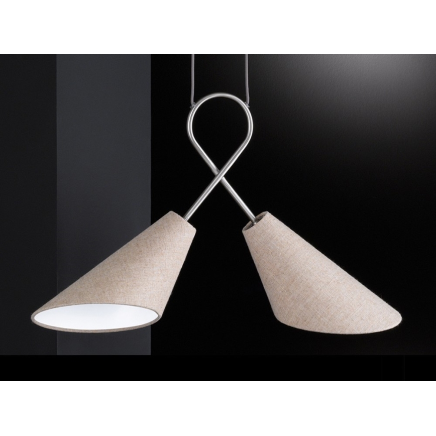 Fischer & Honsel 65170 - Kattokruunu narulla SAGA 2xE27/12W/230V