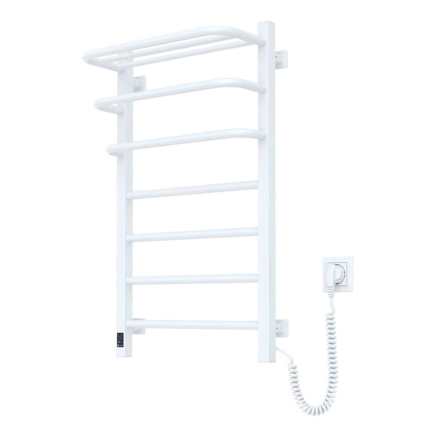 FORTIS kylpyhuoneen sähköpatteri termostaatilla 350 W/230 V, 80,6 cm, IP44, valkoinen, oikeanpuoleinen