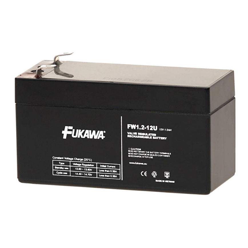 FUKAWA FW 1,2-12 U - Lyijyakku 12V/1,2Ah/faston 4,7mm