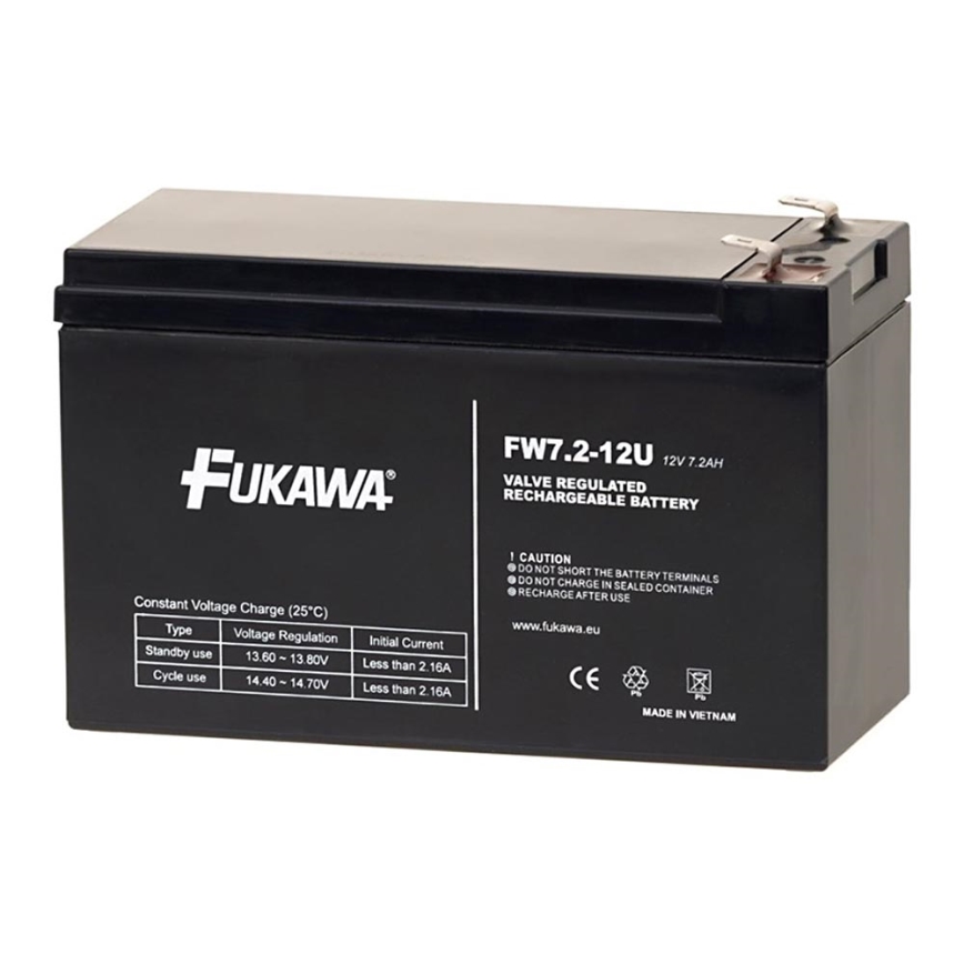 FUKAWA FW 7,2-12 F2U - Lyijyakku 12V/7,2Ah/faston 6,3mm