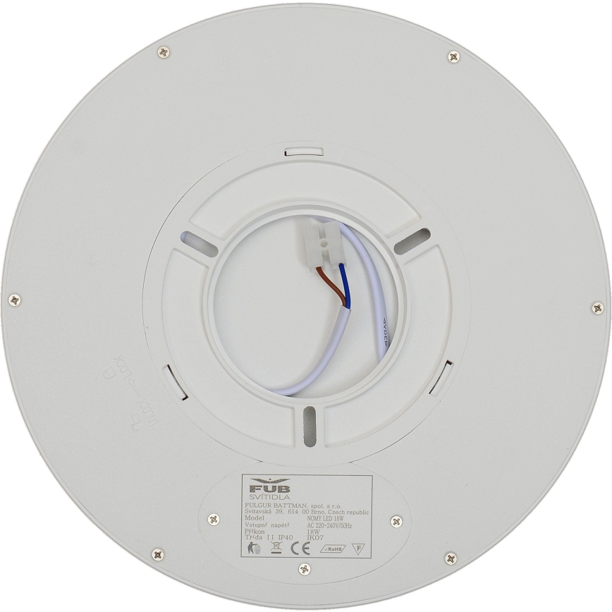 Fulgur s-42584 - LED-kattovalaisin liiketunnistimella NOMY-S LED/18W/230V 3000/4000/6000K IP40 halkaisija 23 cm valkoinen