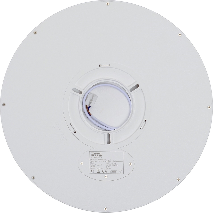 Fulgur s-42586 - LED-kattovalaisin liiketunnistimella NOMY-S LED24W/230V 3000/4000/6000K IP40 halkaisija 30 cm valkoinen