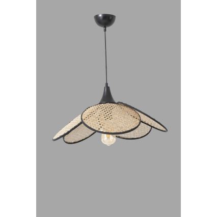 FUME-riippuvalaisin johdolla 1xE27/40W/230V, halkaisija 45 cm, musta/beige