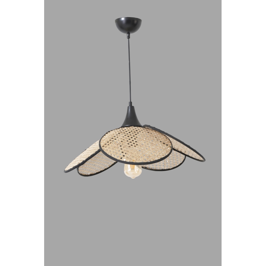 FUME-riippuvalaisin johdolla 1xE27/40W/230V, halkaisija 45 cm, musta/beige