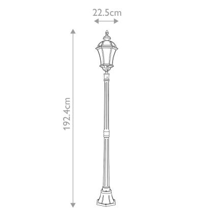 Garden Zone - Ulkovalaisin LEDBURY 1xE27/100W/230V IP44 musta