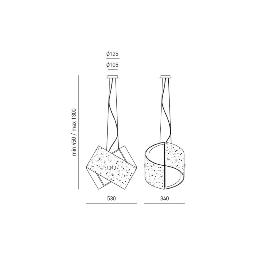 Gea Luce CAMILLA S G oro - Kattokruunu johdossa CAMILLA 2xE27/70W/230V kulta