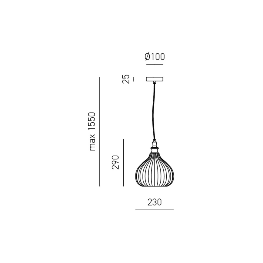 Gea Luce CLEOFE S/11 A - Kattokruunu johdossa CLEOFE 1xE27/60W/230V halkaisija 23 cm