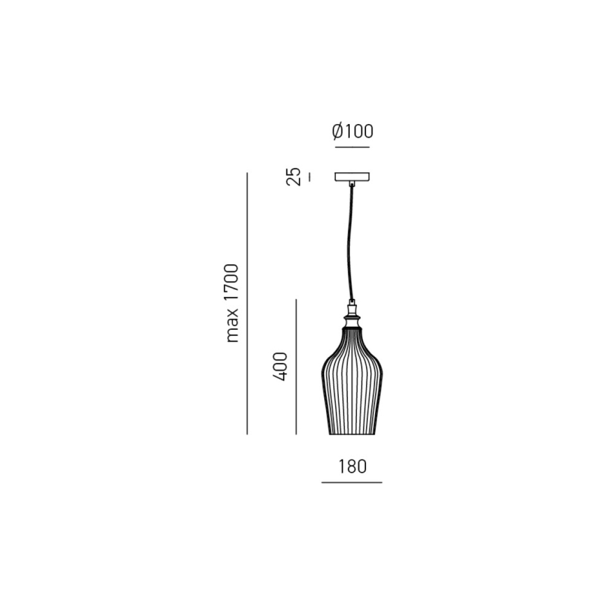 Gea Luce CLEOFE S/12 A - Kattokruunu johdossa CLEOFE 1xE27/60W/230V halkaisija 18 cm
