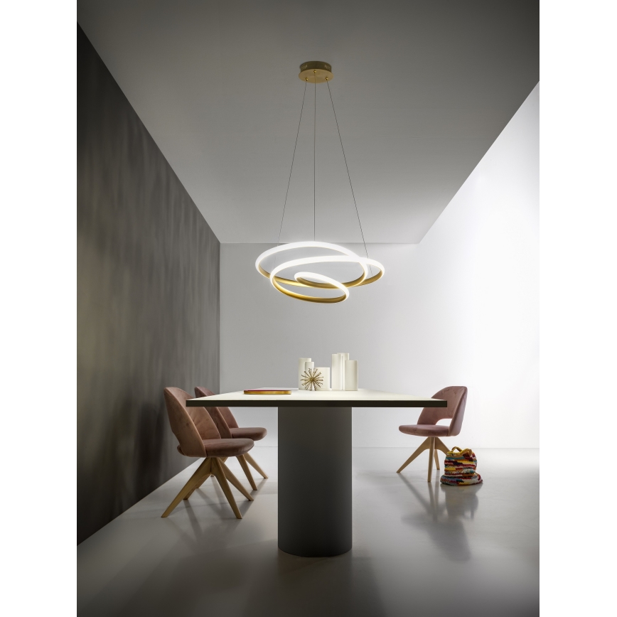 Gea Luce DIVA S G ORO - Himmennettävä LED-kattokruunu johdossa DIVA LED/44W/230V kulta