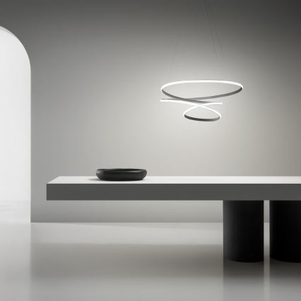 Gea Luce DIVA S P TITANIO - Himmennettävä LED-kattokruunu johdossa DIVA LED/43W/230V antrasiitti