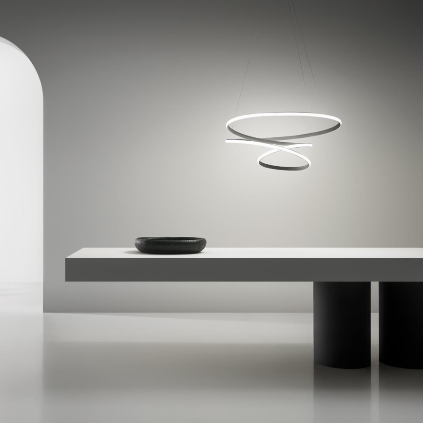 Gea Luce DIVA S P TITANIO - Himmennettävä LED-kattokruunu johdossa DIVA LED/43W/230V antrasiitti