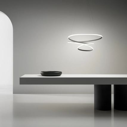 Gea Luce DIVA S/S TITANIO -  Himmennettävä LED-kattokruunu johdossa DIVA LED/80W/230V harmaa